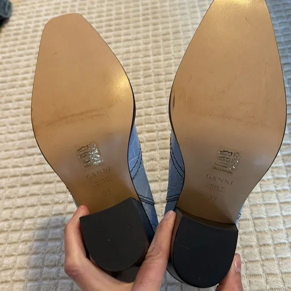 NEW Ganni blue cowboy cowgirl boots size 39 8.5-9 - Picture 4 of 6